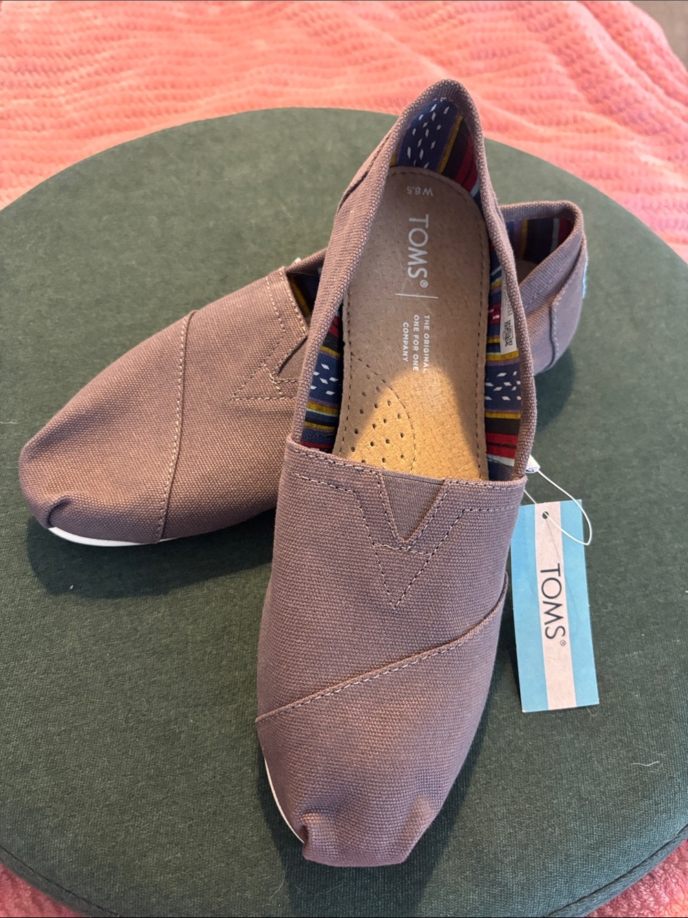 TOMS Women's Canvas Slip-On Moccasins — Taupe